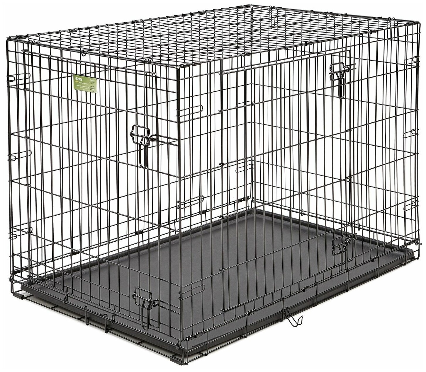 Клетка MidWest iCrate для собак 107х71х76h см, 2 двери, черная - фотография № 11