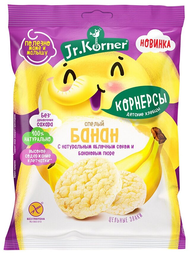 Рисовые мини хлебцы Jr. Korner "Банан", 30гр Dr. Korner - фото №1