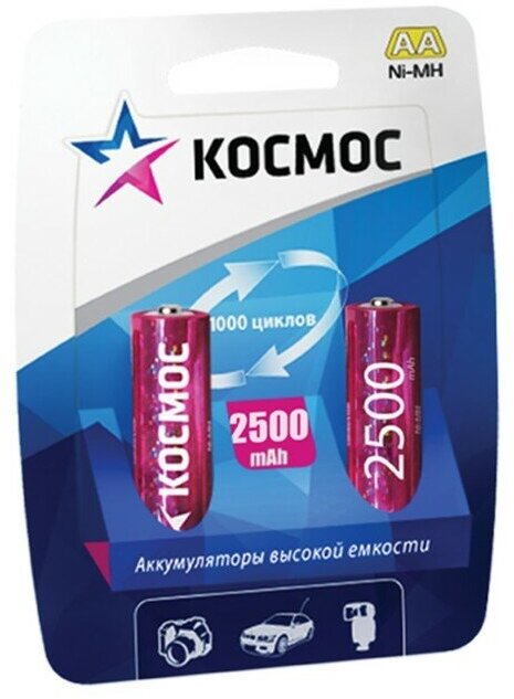 Аккумулятор Ni-Mh 2500 мА·ч 12 В КОСМОС R6NIMH 2500MAH