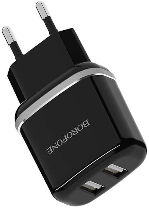 Сетевое зарядное устройство Borofone BA25A Outstanding, 2xUSB, 8-pin Lightning (Apple), 2.4A, белый Noname - фото №12