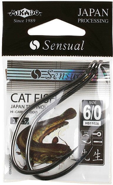 Крючки Mikado SENSUAL - CAT FISH № 6/0 BN (с ушком) ( 2 шт.) (Крючки для ловли сома)