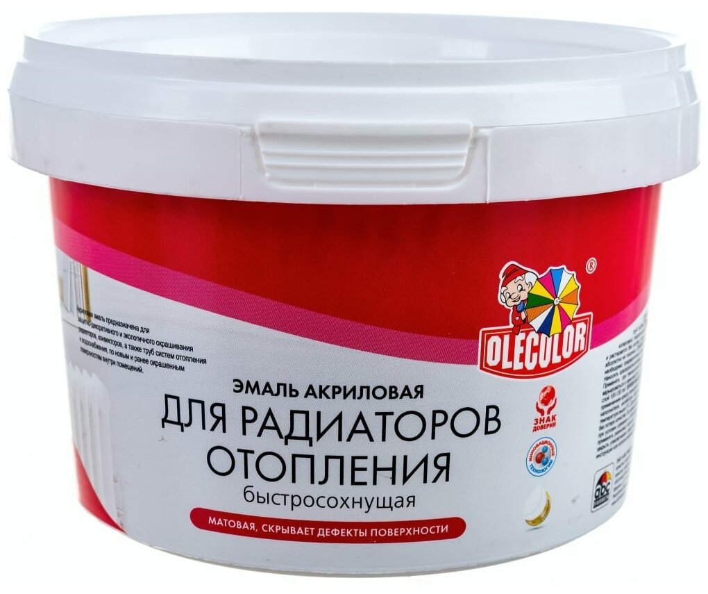 Olecolor Эмаль акриловая для радиаторов отопления (0.5 кг) 4300006116