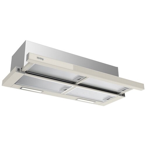 KORTING Встраиваемые вытяжки Korting Встраиваемая с выдвижным экраном ширина 90 см 3 режима механическое клавишное управление 800 м3ч алюминиевые жировые фильтры LED освещениe - 2 лампы уршума 59дб панель - бежевое стекло обработка - фасет 3048900₽