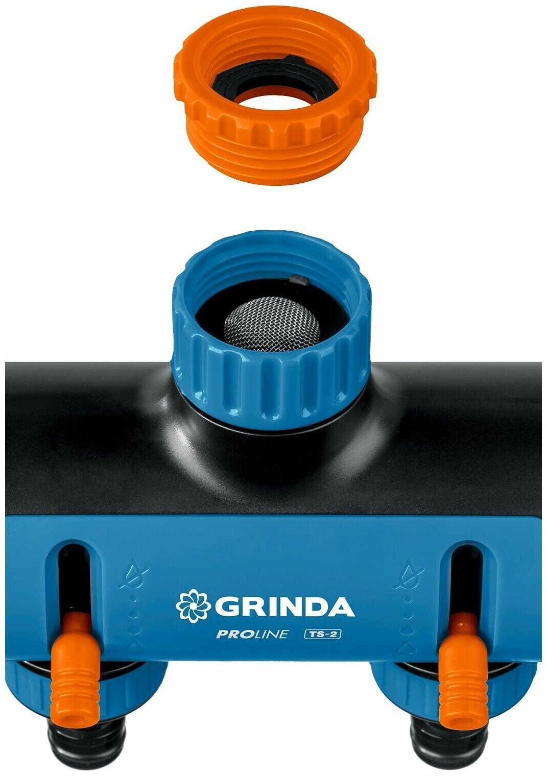 Распределитель Grinda поливочный PROLine TS-2 двухканальный, с внутренней резьбой 3/4"-1"