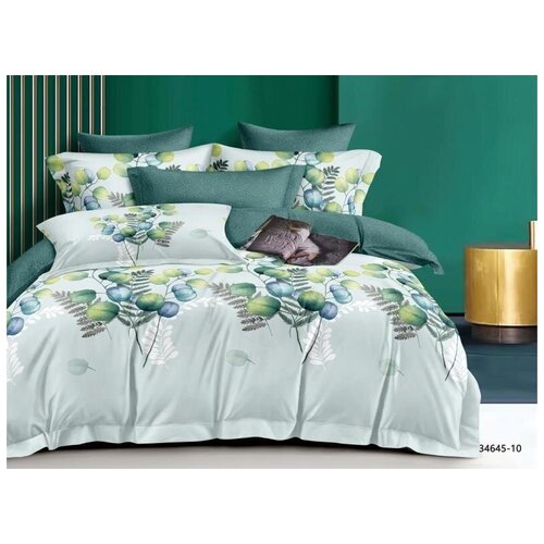 Комплект постельного белья 2- спальный Нежная Зелень, поплин, пододеяльник, простыня 175х215 см, 2 наволочки 70х70 см