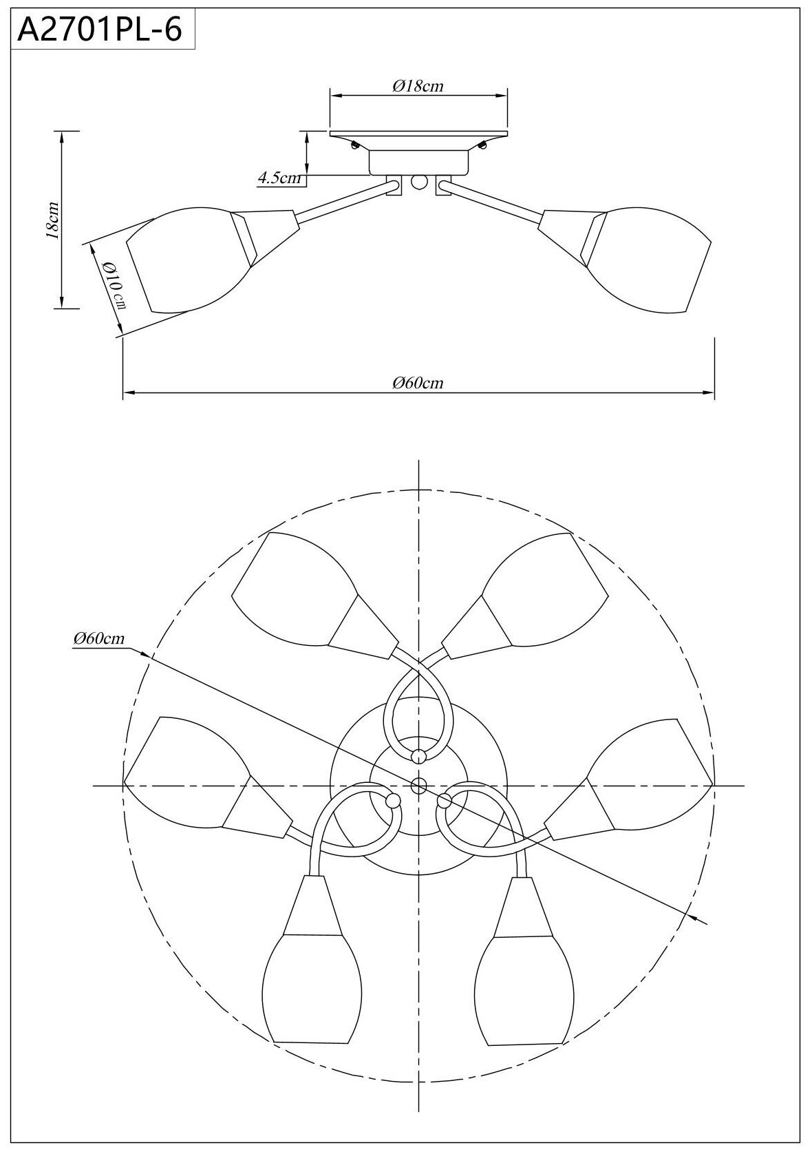 Люстра Arte Lamp Penny A2701PL, E27, 360 Вт, кол-во ламп: 6 шт., цвет: хром - фотография № 8