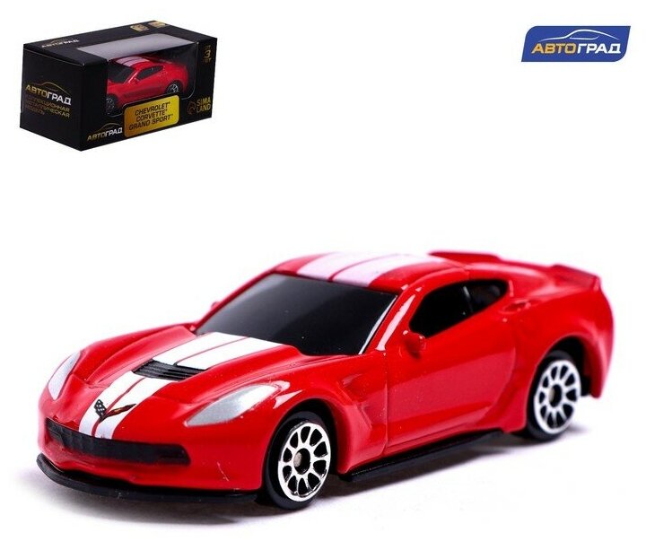 Машина металлическая CHEVROLET CORVETTE GRAND SPORT, 1:64, цвет красный