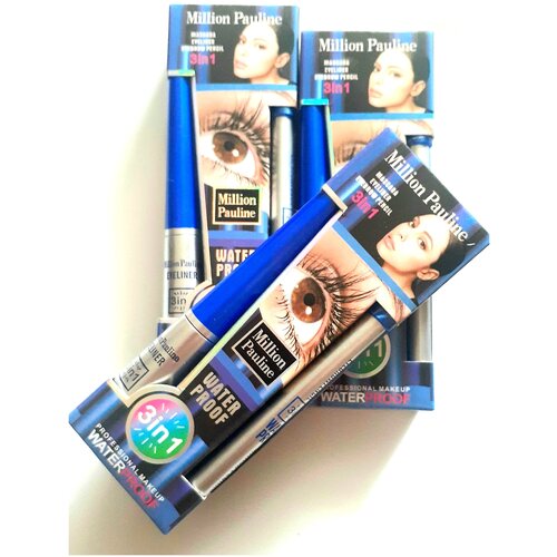 Million pauline набор 3 в 1 для макияжа глаз waterproof 350₽