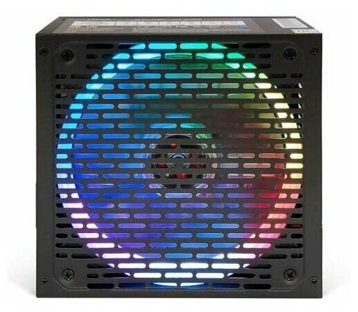 Блок питания ATX HIPER HPB-600RGB 600W, ActivePFC, RGB 140mm fan, black, BOX