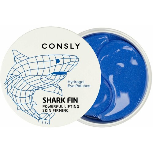 CONSLY Гидрогелевые патчи с экстрактом акульего плавника Hydrogel Shark Fin Eye Patches trimay shark s fin collagen anti wrinkle eye patch антивозрастные патчи для век с экстрактом акульего плавника и коллагеном 90 шт