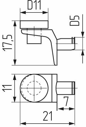 Полкодержатель для стеклянных полок 5*7 угловой, с амортизатором (4 шт) - фотография № 2