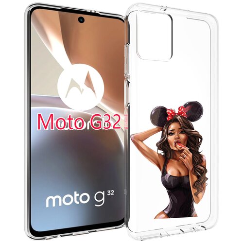 Чехол MyPads девушка-с-грейпфрутом женский для Motorola Moto G32 задняя-панель-накладка-бампер