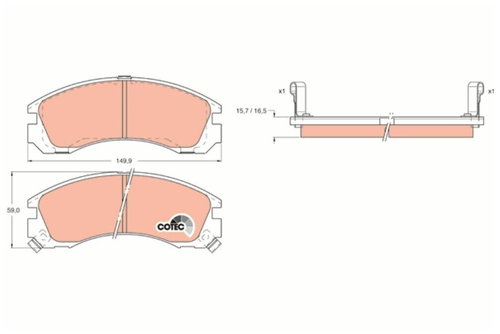 Колодки тормозные дисковые перед, TRW GDB1126