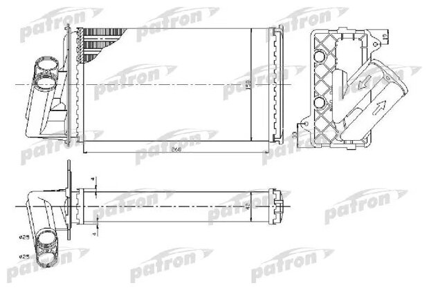 PATRON PRS2070 Радиатор отопителя