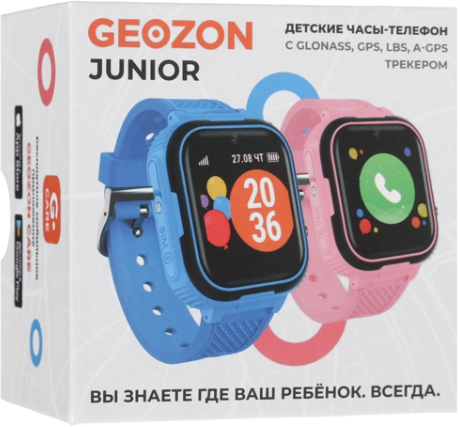 Смарт-часы GEOZON G-Kids Junior, 44мм, 1.44", черный/синий / синий [g-w11blub] - фото №7