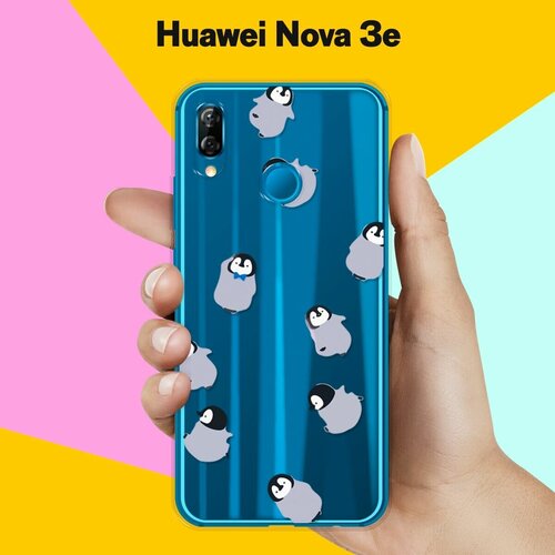 Силиконовый чехол Несколько пингвинов на Huawei Nova 3e силиконовый чехол несколько пингвинов на huawei p smart 2021