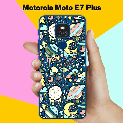 Силиконовый чехол на Motorola Moto E7 Plus Астронавт 20 / для Моторола Мото Е7 Плюс силиконовый чехол на motorola moto e7 plus астронавт 40 для моторола мото е7 плюс