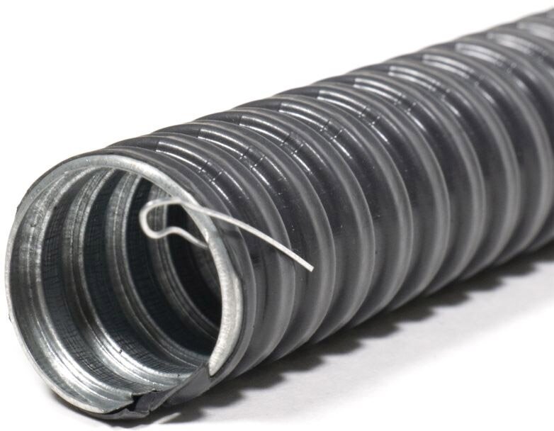 фото Металлорукав в ПВХ изоляции РЗ-ЦПнг-15 (50 м) с протяжкой гофроматик {zeta44702} (упак 50 м)