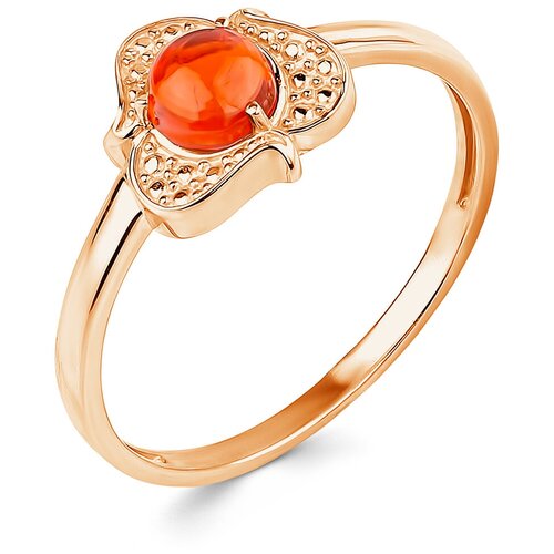 Ювелирное кольцо Великолепный век КЗ-448-90Н с натуральным оранжевым опалом, размер 17