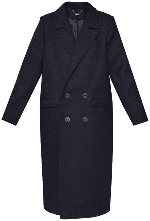 Пальто RO.KO.KO, демисезон/зима, силуэт прямой, удлиненное, подкладка, карманы, двубортное, размер XS-S, серый
