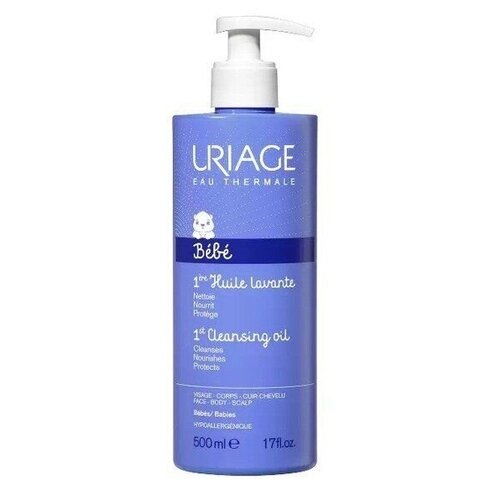 первое очищающее пенящееся масло флакон помпа uriage 1st cleansing oil 500 мл URIAGE / 1rs Soins Bebe / Первое очищающее пенящееся масло, Флакон-помпа 500 мл