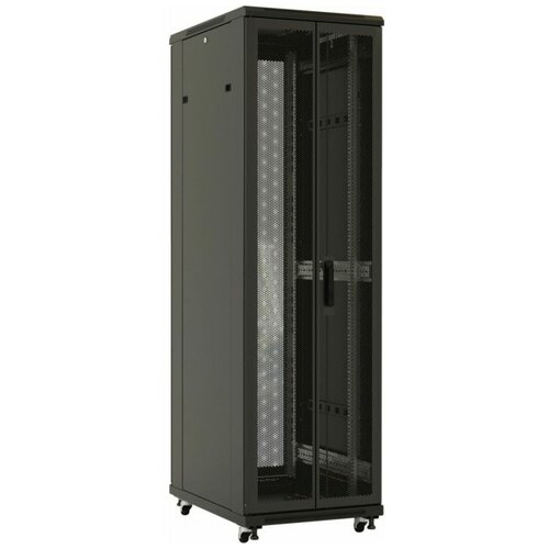 Шкаф напольный TTB-4281-DD-RAL9004 19дюйм 42U 2055х800х1000мм перф. двери черн. Hyperline 392684