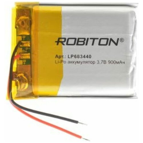 Аккумулятор ROBITON LP683440 3.7В 900мАч PK1 аккумулятор литий полимерный 3s li pol robiton 11 1в 2000мач