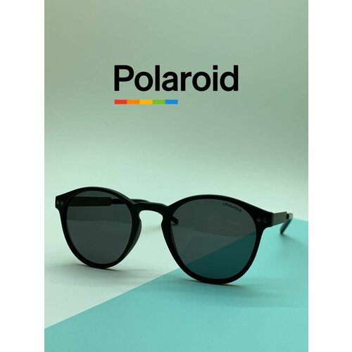 фото Солнцезащитные очки polaroid, панто, оправа: металл, черный