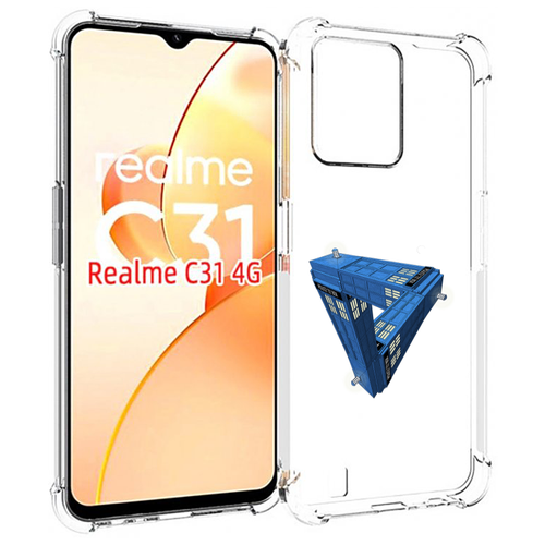 Чехол MyPads головолока абстракция для OPPO Realme C31 задняя-панель-накладка-бампер