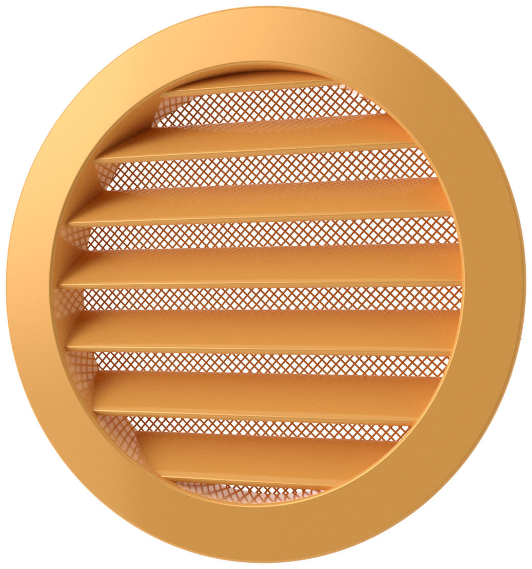 Решетка вентиляционная круглая D125 мм RAL1034 пастельно-желтый глянцевый - фотография № 1