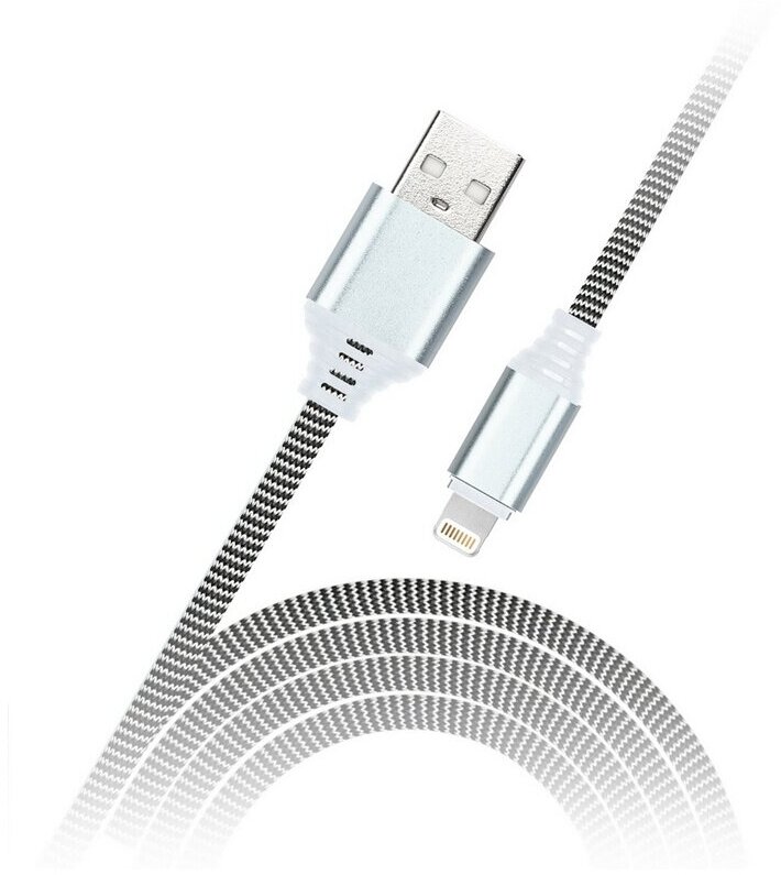 Кабель SmartBuy iK-12NS, USB 2,0 A-microUSB B, в оплетке, 2A output, 1 м (iK-12NS black)