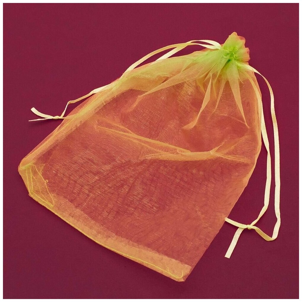 Мешок для подарков, оранжевый, 10 шт
