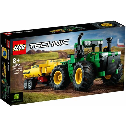 Конструктор LEGO John Deere 9620R 4WD Трактор (42136 John Deere 9620R 4WD Tractor) модель трактора schuco 450764500 john deere 4955 1 32
