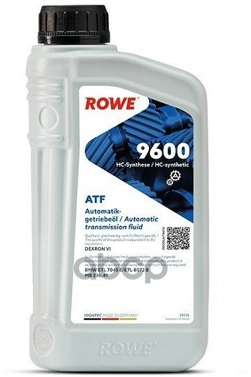 Масло Трансмиссионное Rowe 1Л Нс-Синтетика Hightec Atf 9600 Dexron Vi ROWE арт. 25036-0010-99