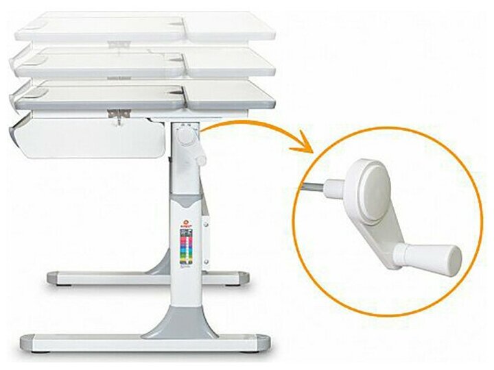 Детский стол Mealux Edmonton BL Multicolor + полка S-50 (арт. BD-610 W/MC + BL + S-50) - фотография № 5