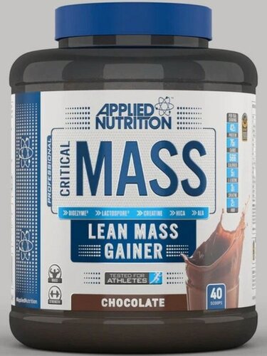 Изображение товара Applied Nutrition Critical Mass Prof. 2.4 кг, ( Шоколад ) Гейнер для набора массы, Ускоренный рост мышц, Комплекс Белки + углеводы