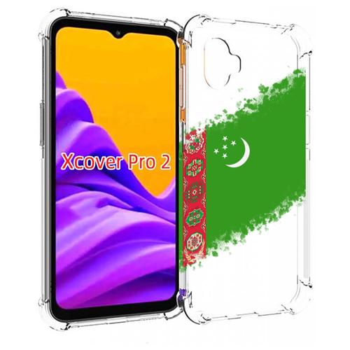 Чехол MyPads флаг герб Туркменистан-1 для Samsung Galaxy Xcover Pro 2 задняя-панель-накладка-бампер