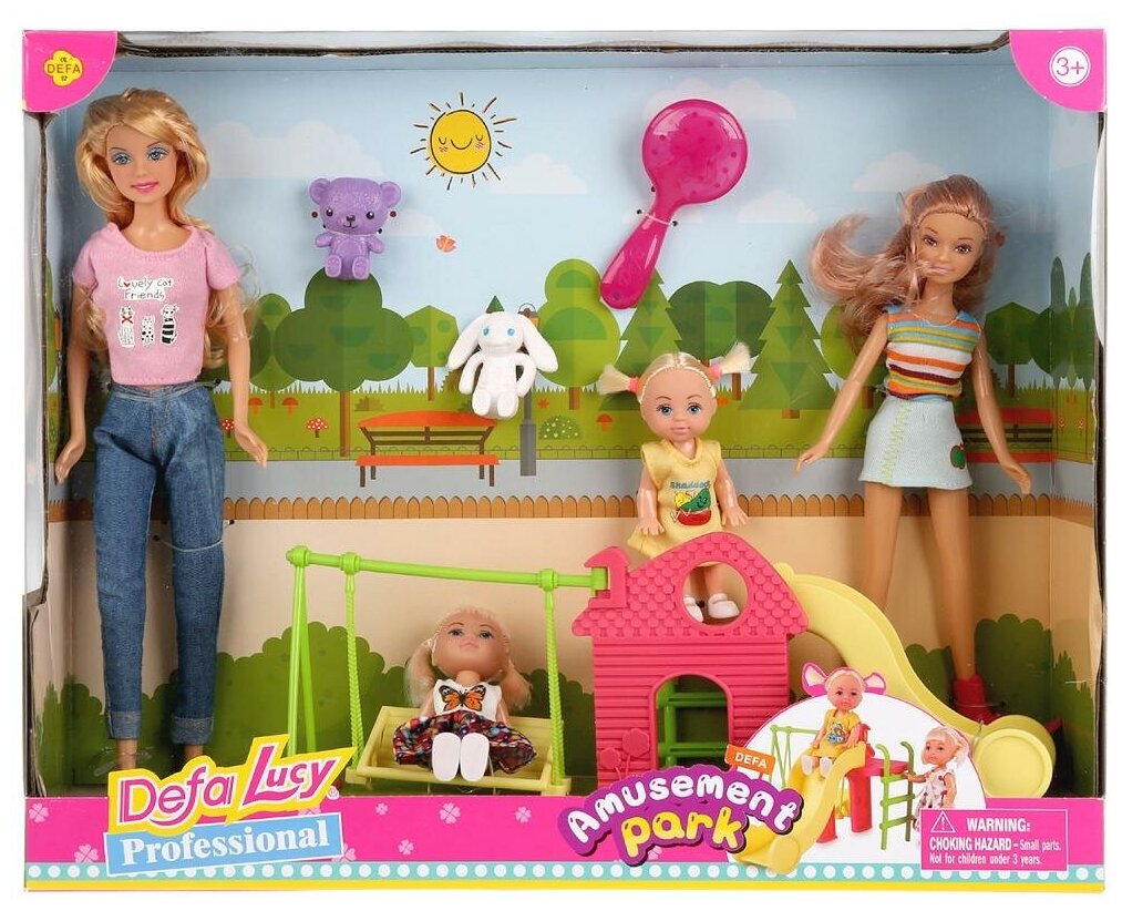 Игровой набор кукол Defa Lucy Детская площадка, куклы 29 см, 21 см, 10 см 8409