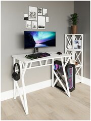 Стол компьютерный, игровой, геймерский, письменный "Графика" 90 см, Белый