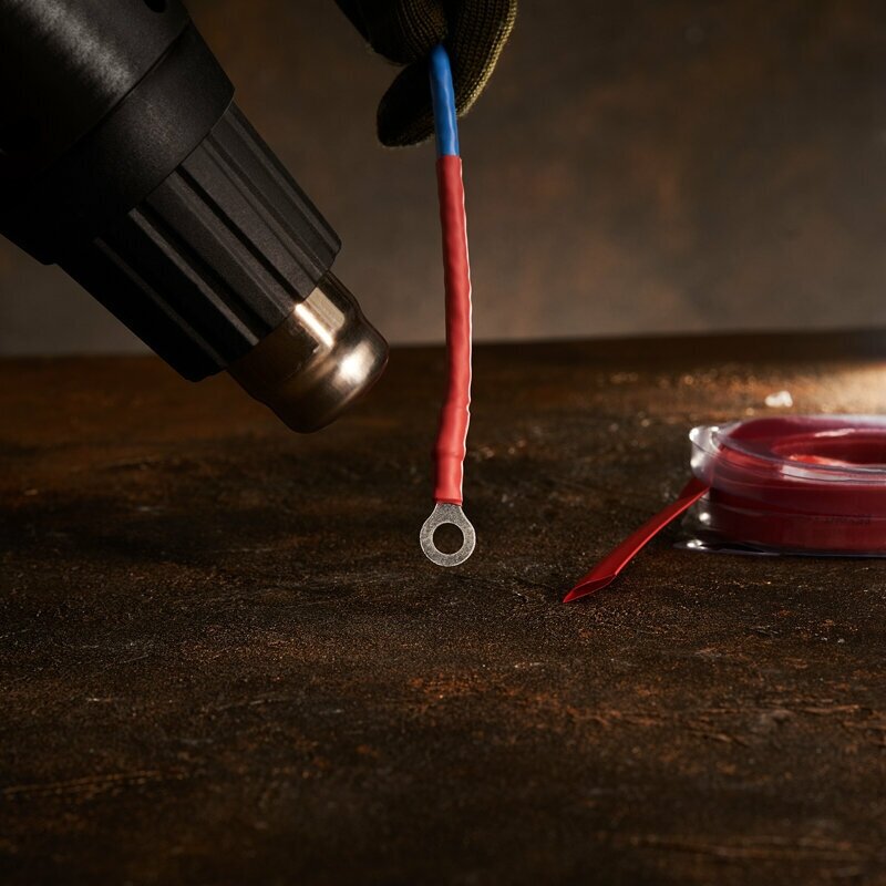 Термоусадочная красная трубка REXANT 10.0/5.0 мм термоусадка для проводов,2.44 м в боксе