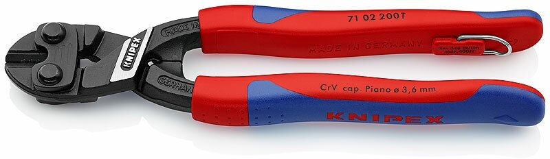 Болторез компактный CoBolt, 200 мм, 2-комп ручки, проушина для страховки Knipex KN-7102200T