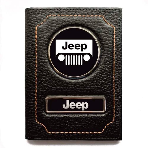 Обложка для автодокументов JEEP, черный