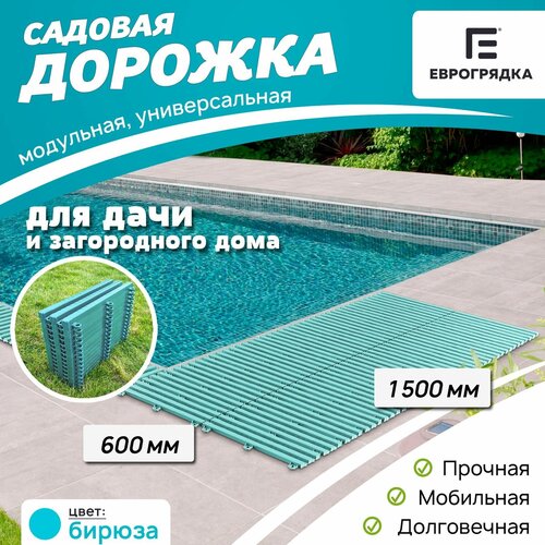 Садовая дорожка Еврогрядка 600х1500, цвет: бирюза