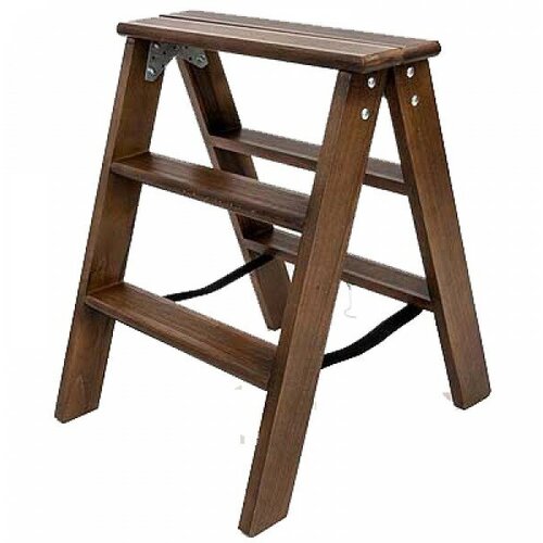 Стремянка деревянная жако двусторонняя 3 ступени, венге