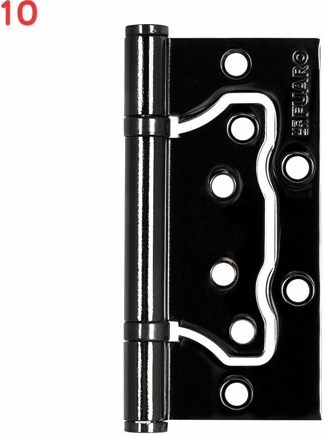 Петля дверная универсальная 500-2BB/BL без врезки (черный глянец) 100х25 мм (10 шт.)