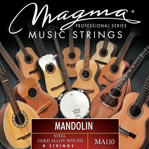 Комплект струн для мандолины Magma Strings MA110 регулируемый бридж для мандолины mandolin сменная часть деревянная бридж для мандолины бридж mandolin для джаз гитары