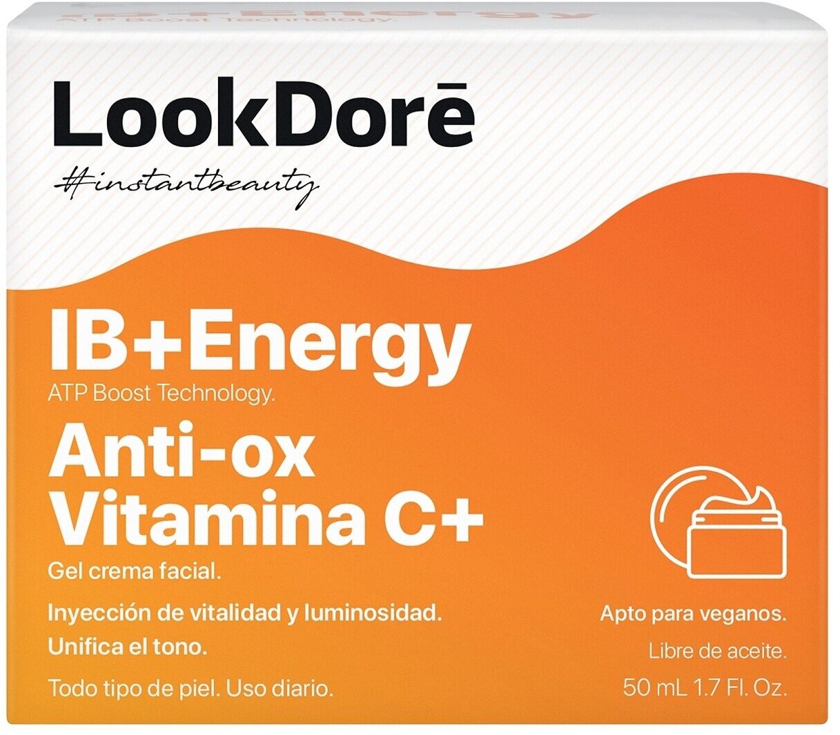 LOOKDORE Крем-флюид легкий для лица Ib Energy Anti-Ox Vitamin C Cream тонизирующий, 50 мл