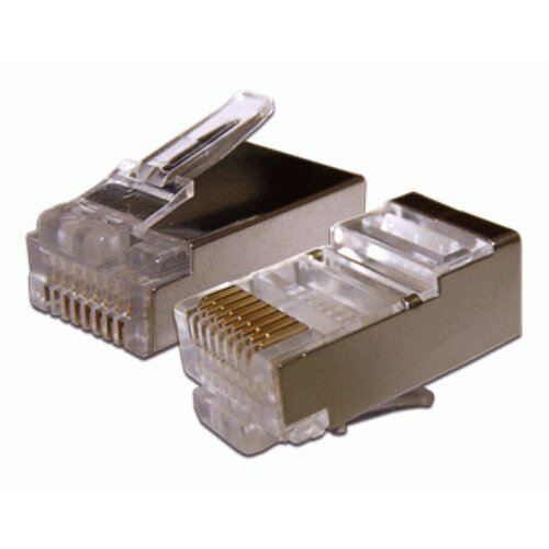 коннектор twt lanmaster rj45 utp 8p8c универсальный cat 5e 100 шт pl45 8p8c Коннектор Lanmaster (TWT-PL45/S-8P8C-6T) FTP кат.6 RJ45 (упак:100шт)