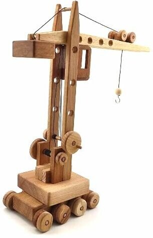 Подъемный кран - деревянная игрушечная машина