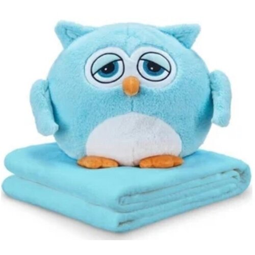 Игрушка сонная сова 3 в 1 Плед подушка и игрушка Голубая 966₽